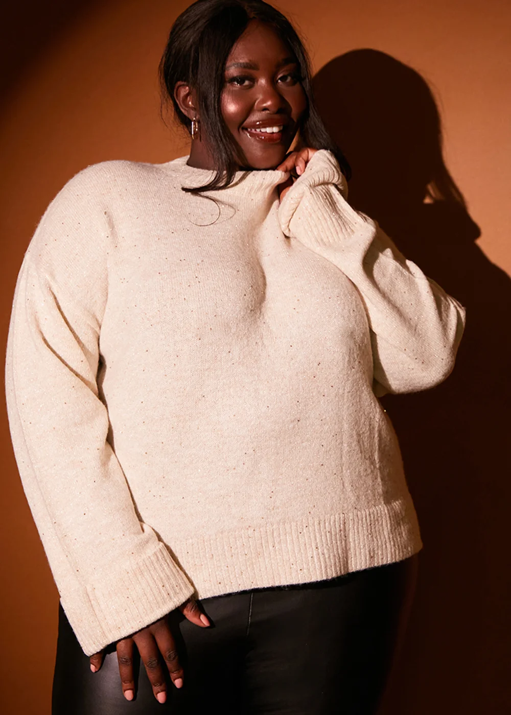 In The Style Stacey Solomon Pink Marl Sequin Cuff Jumper - 06-08 Image 7