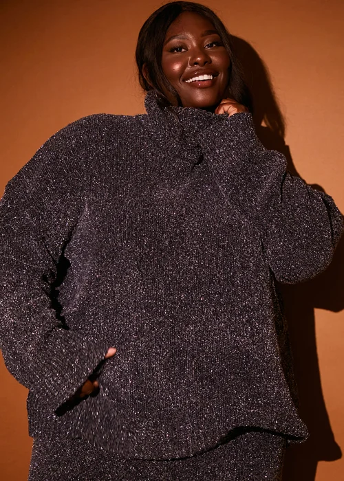 In the Style Stacey Solomon Black Chenille Roll Neck Co-Ord Jumper - 06-08 Image 7