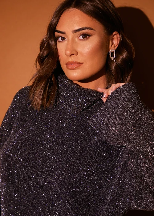 In the Style Stacey Solomon Black Chenille Roll Neck Co-Ord Jumper - 06-08 Image 5