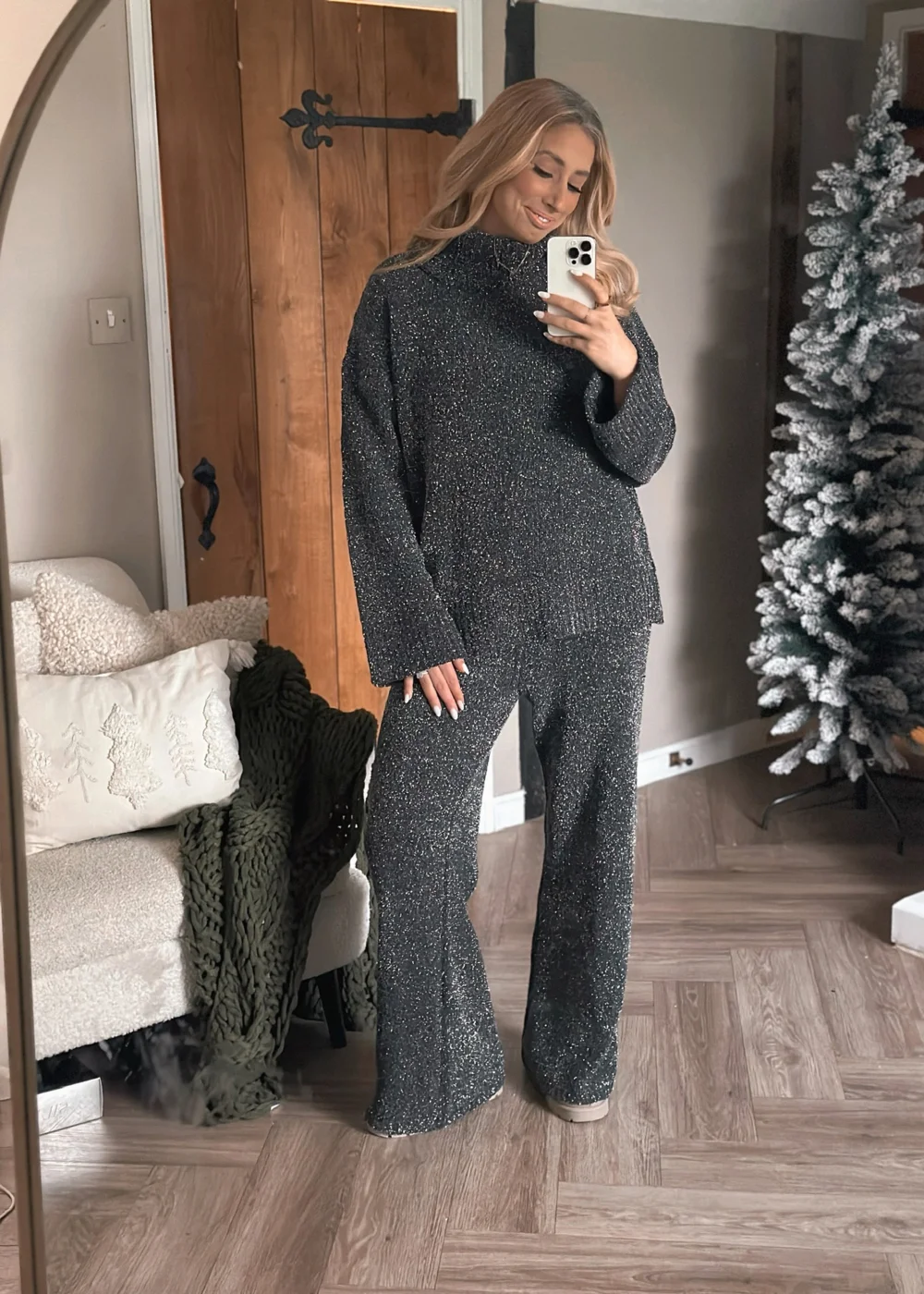 In the Style Stacey Solomon Black Chenille Roll Neck Co-Ord Jumper - 06-08 Image 1