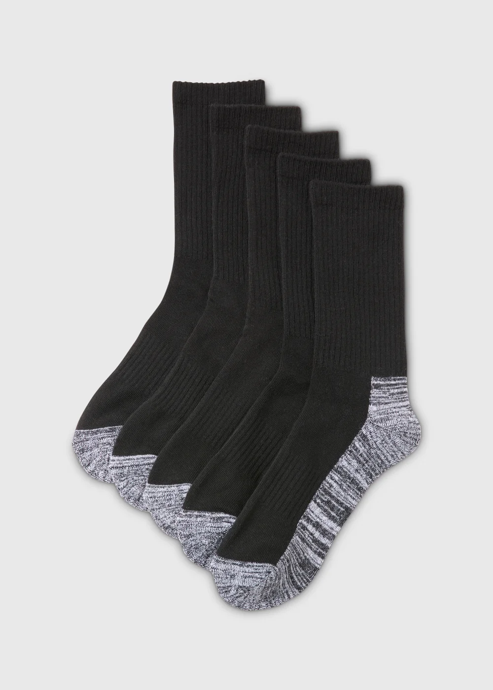 5 Pack Black Work Socks - 6-8.5 Image 1