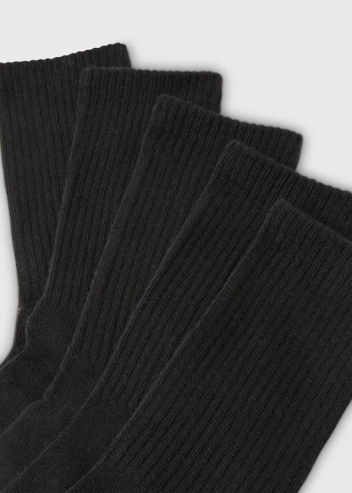5 Pack Black Work Socks - 6-8.5 Image 2