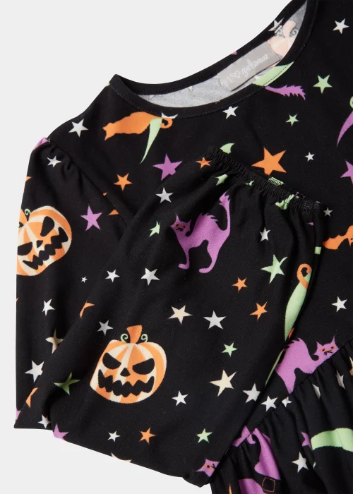 Kids Black Halloween Print Dress (4-13yrs) - 4 Yrs Image 2