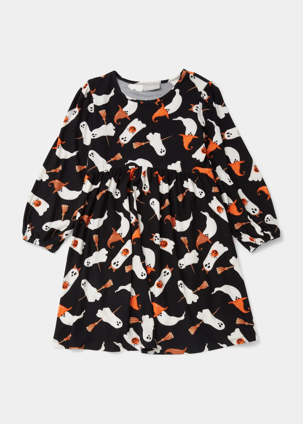 Kids Black & White Halloween Ghost Dress (4-13yrs) - 4 Yrs Image 1