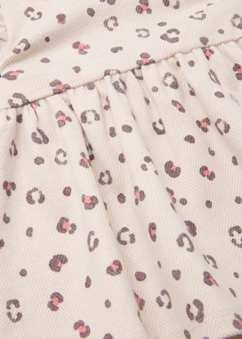 Baby Beige Animal Print Ponte Dress (Newborn-23mths) - Newborn Image 2