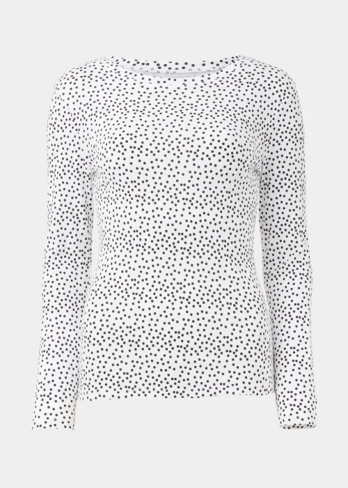 White Spot Print Long Sleeve T-Shirt - 8 Image 5