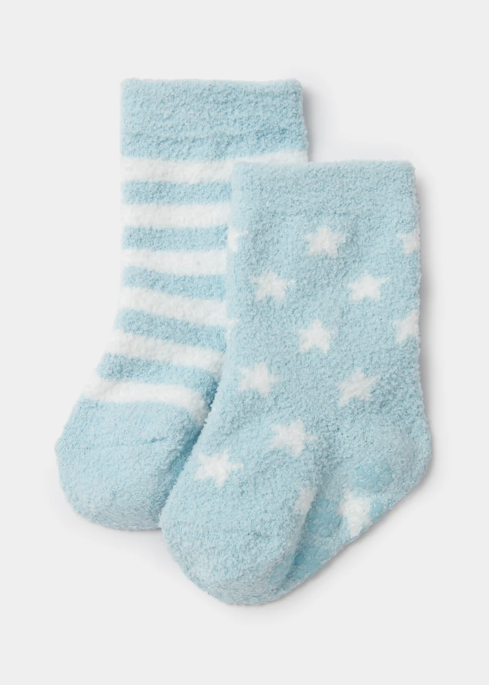 Blue Stripe & Star Cosy Baby Socks (Newborn-23mths) - Newborn Image 1
