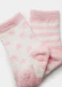 Pink Stripe & Star Cosy Baby Socks (Newborn-23mths) - Newborn Image 2