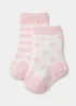 Pink Stripe & Star Cosy Baby Socks (Newborn-23mths) - Newborn Image 1