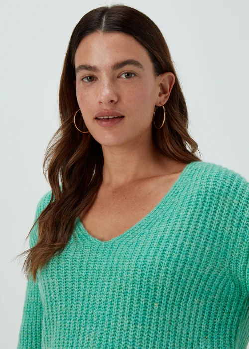 Green V-Neck Jumper - XS Image 3