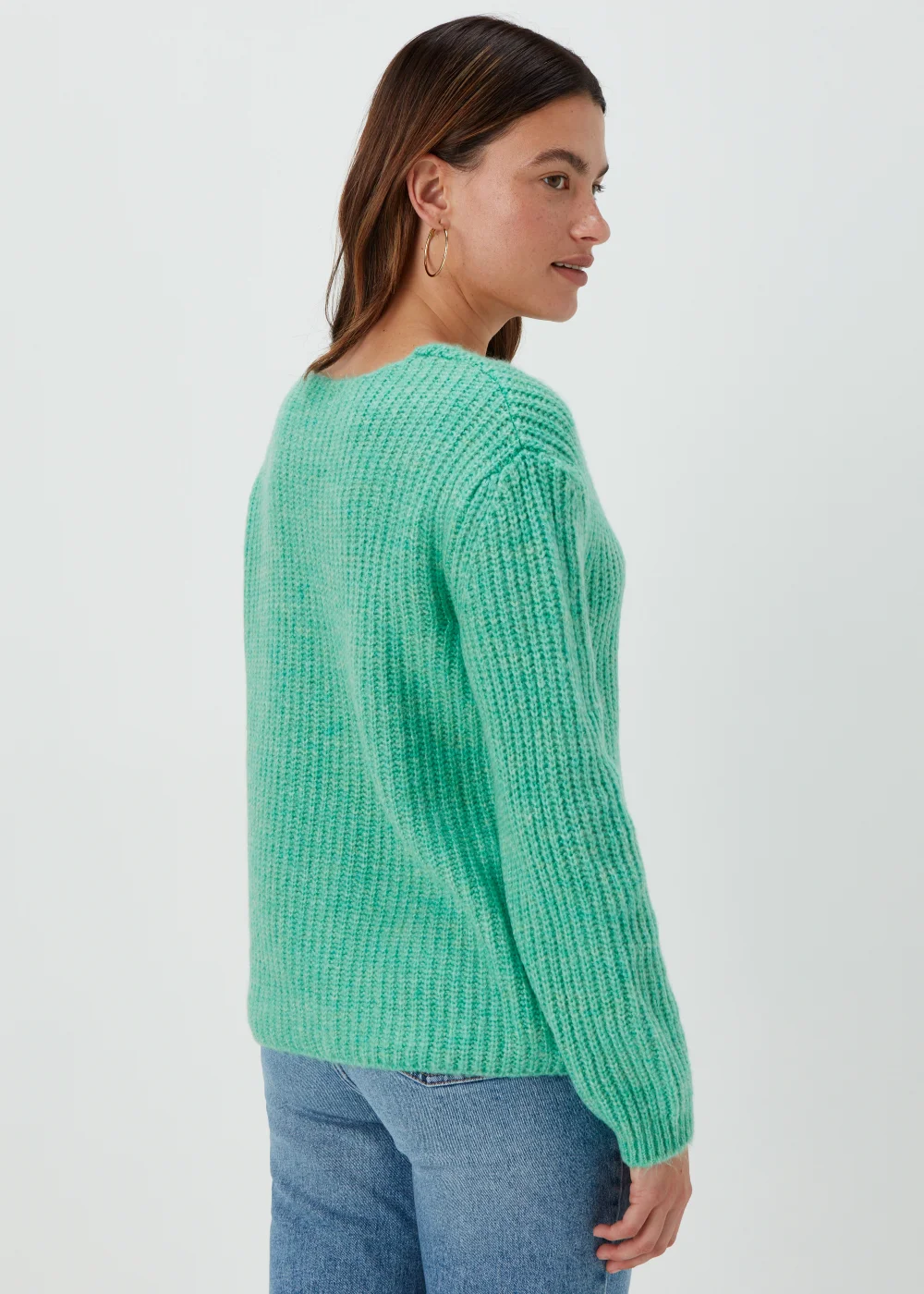 Green V-Neck Jumper - XS Image 2