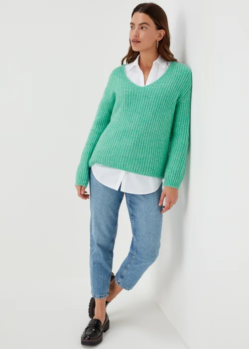 Green V-Neck Jumper - XS Image 4