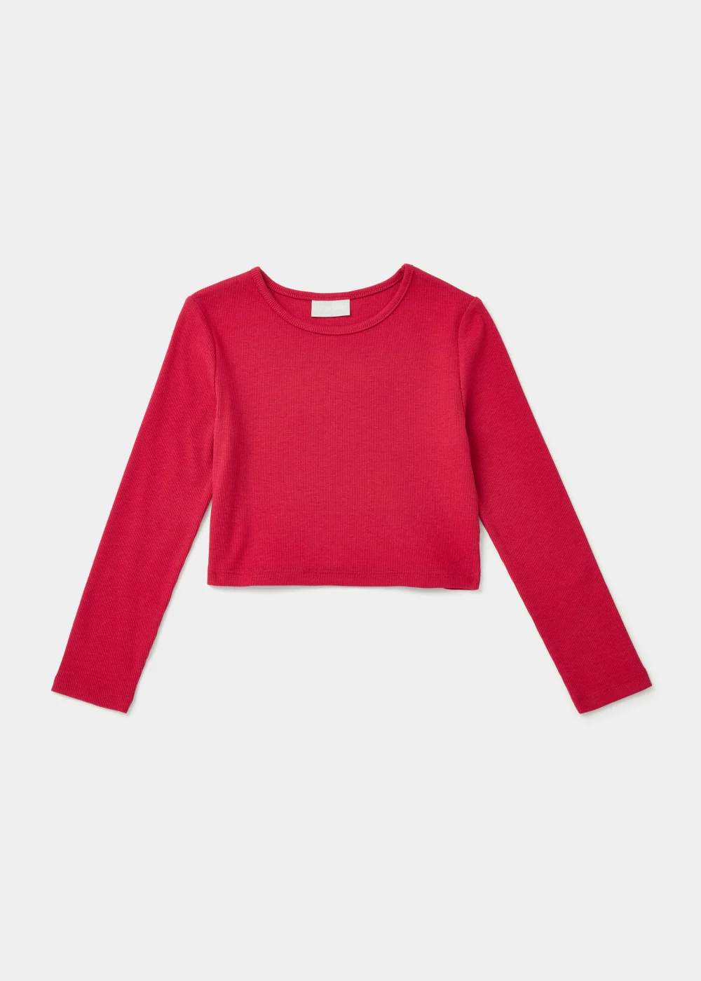 Girls Red Ribbed Long Sleeve Top (4-13yrs) - 4 Yrs Image 1