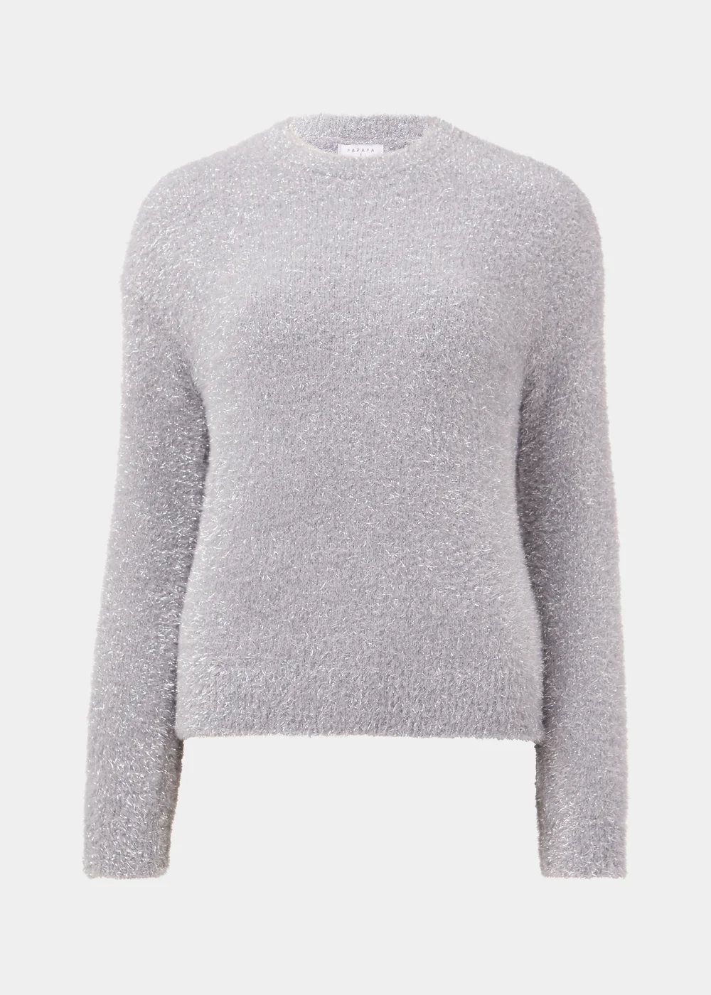 Grey & Silver Tinsel Yarn Jumper - S Image 5