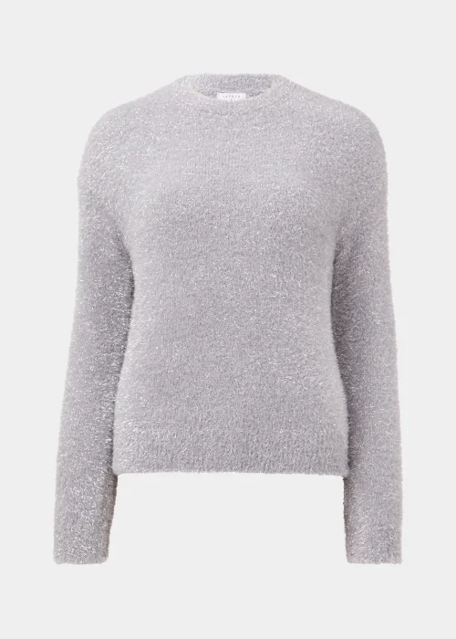 Grey & Silver Tinsel Yarn Jumper - S Image 5