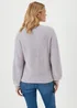 Grey & Silver Tinsel Yarn Jumper - S Image 2