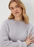 Grey & Silver Tinsel Yarn Jumper - S Image 3