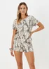 Oatmeal Giraffe Short Pyjama & Scrunchie Set - Extra small Image 1