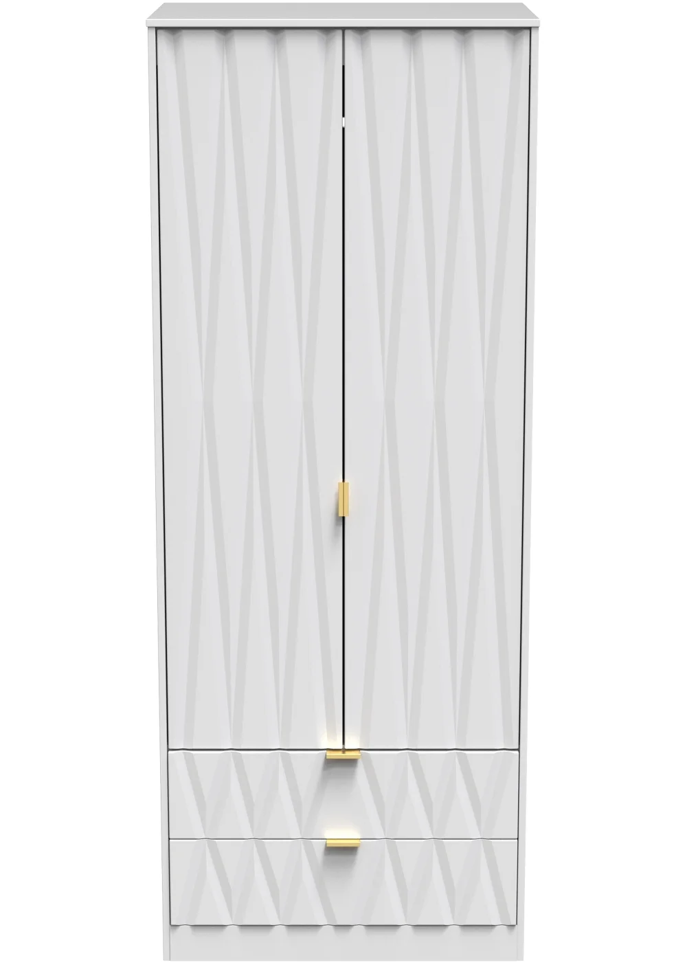 Ready Assembled Prism 2 Door 2 Drawer Wardrobe - One Size Image 1