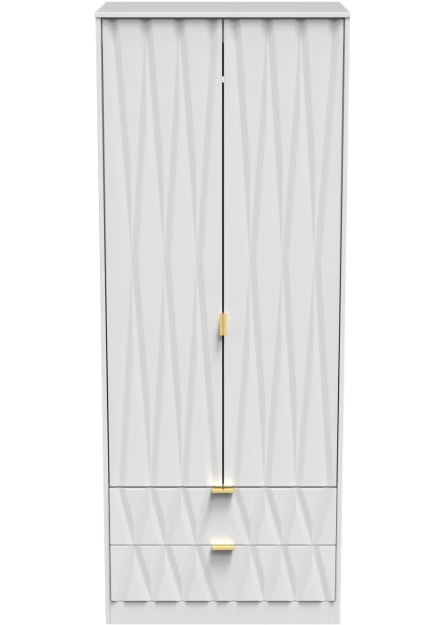 Ready Assembled Prism 2 Door 2 Drawer Wardrobe - One Size Image 1