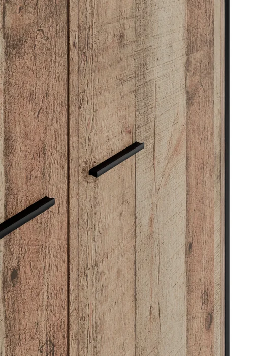 LPD Furniture Hoxton 2 Door Wardrobe Distressed Oak Effect (1800x520x838mm) - No Size Image 5