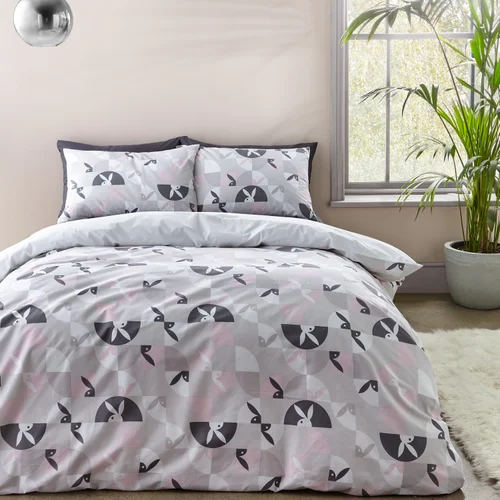Playboy Retro Geo Reversible Bunny Duvet Cover Set - Single Image 2