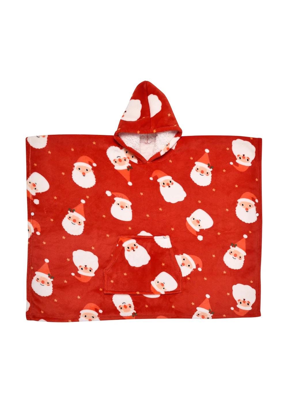 Bedlam Christmas Jolly Santa Poncho Snuggle Hooded Wearable Fleece - Junior Image 2