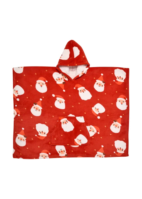 Bedlam Christmas Jolly Santa Poncho Snuggle Hooded Wearable Fleece - Junior Image 2