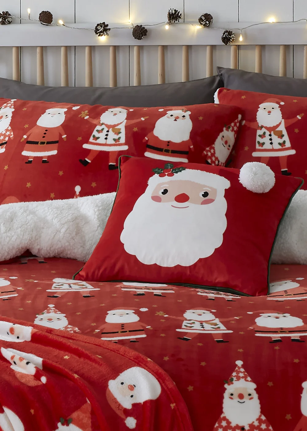 Bedlam Christmas Jolly Santa Filled Cushion - 43W X 43D Image 4