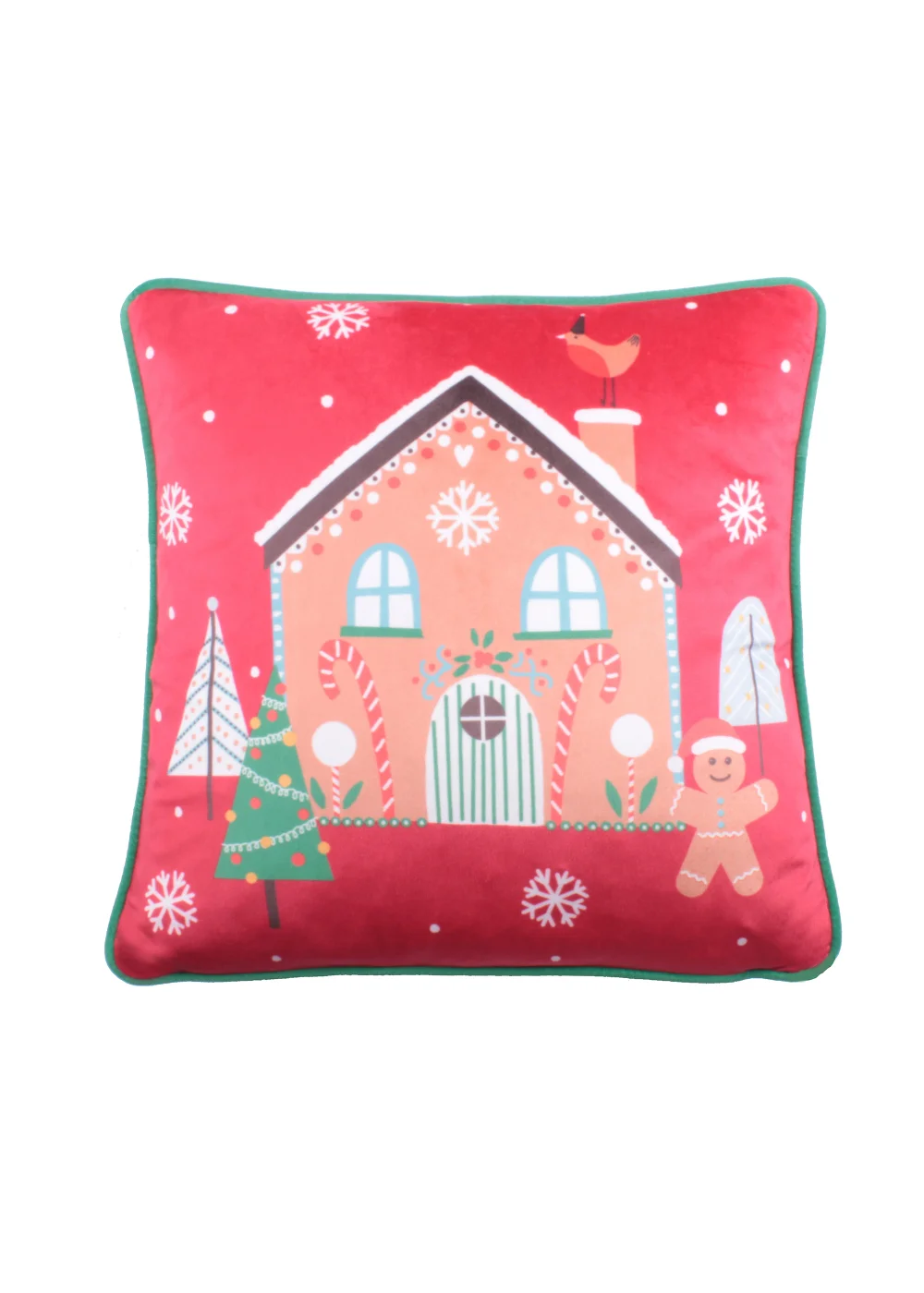 Fusion Christmas Gingerbread Man Filled Cushion - 43W X 43D Image 1
