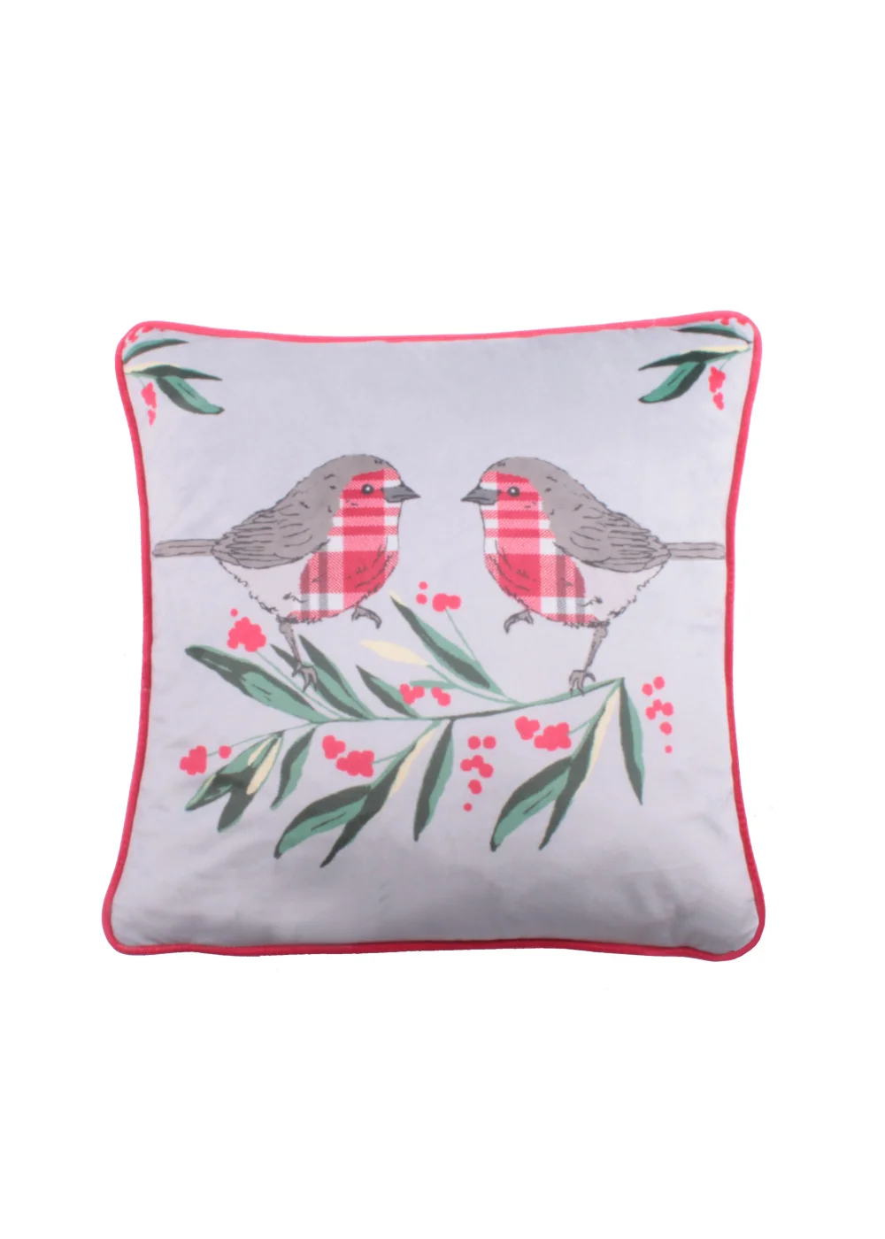 Fusion Christmas Robin Filled Cushion - 43W X 43D Image 1