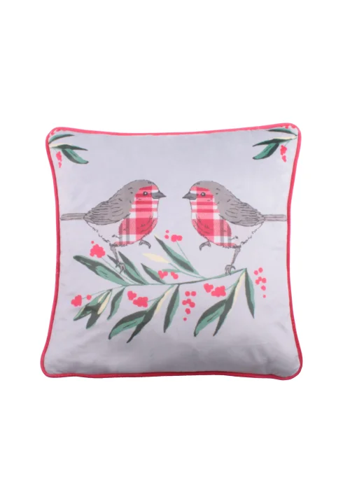 Fusion Christmas Robin Filled Cushion - 43W X 43D Image 1