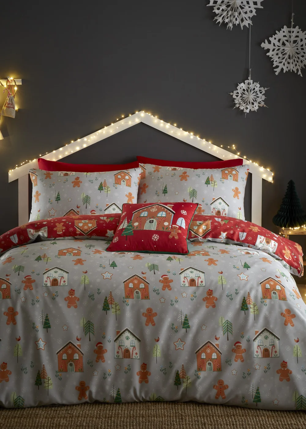 Bedlam Christmas Gingerbread House Duvet Cover Set - Single Image 1