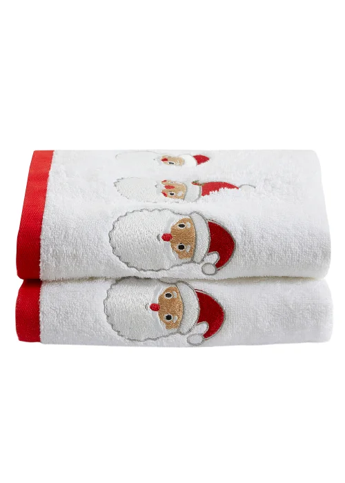 Fusion Christmas Santa Hand Towel (2 pack) - One Size Image 1