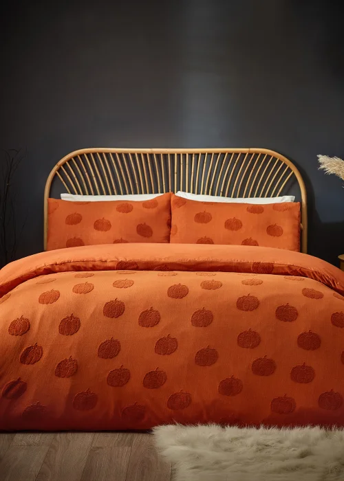 furn. Pumpkin Tufted 100% Cotton Duvet Cover Set - Single Image 2