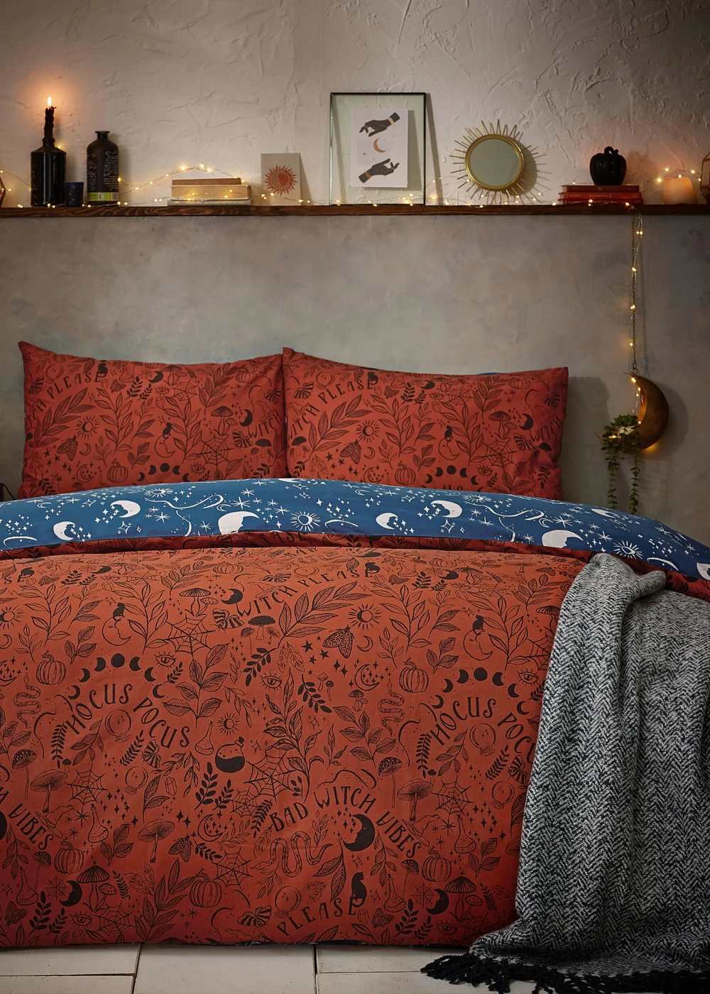 furn. Witchy Vibes Halloween Duvet Cover Set - Double Image 4