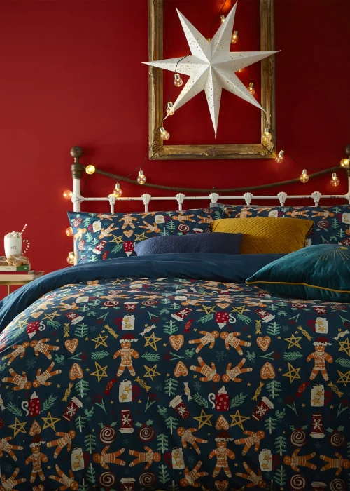 furn. Yuletide Treats Pyjama Fleece Christmas Duvet Cover Set - Toddler Image 1