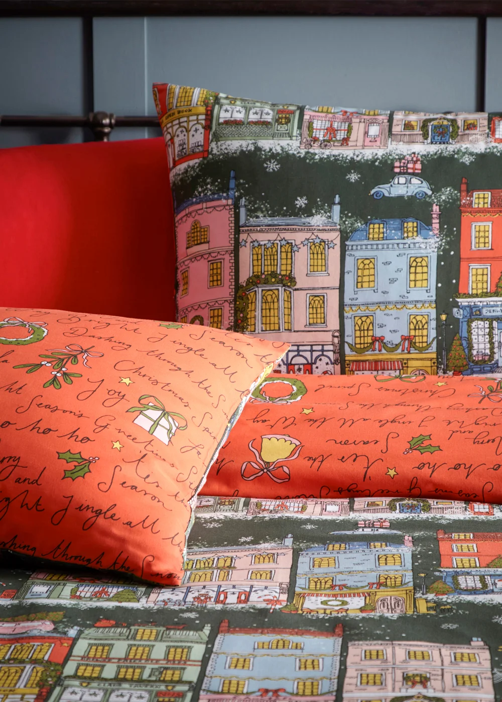 furn. Christmas Spirit Festive Reversible Duvet Cover Set - Single Image 2