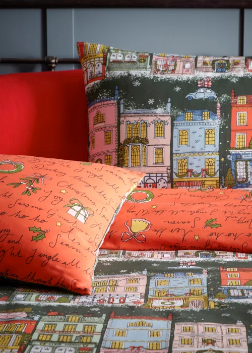 furn. Christmas Spirit Festive Reversible Duvet Cover Set - Single Image 2