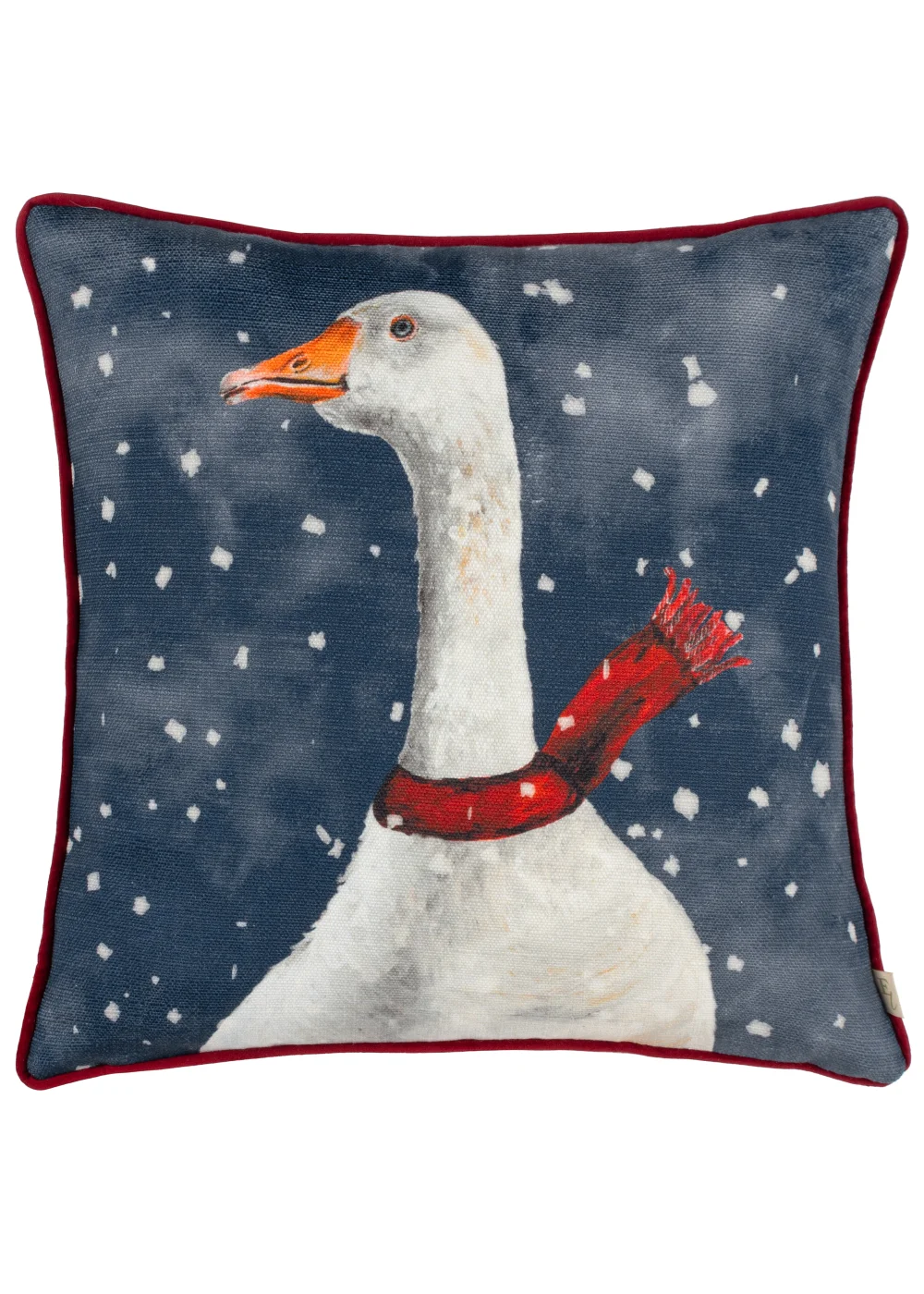 Evans Lichfield Christmas Goose Festive Filled Cushion (43cm x 43cm x 8cm) - One Size Image 1