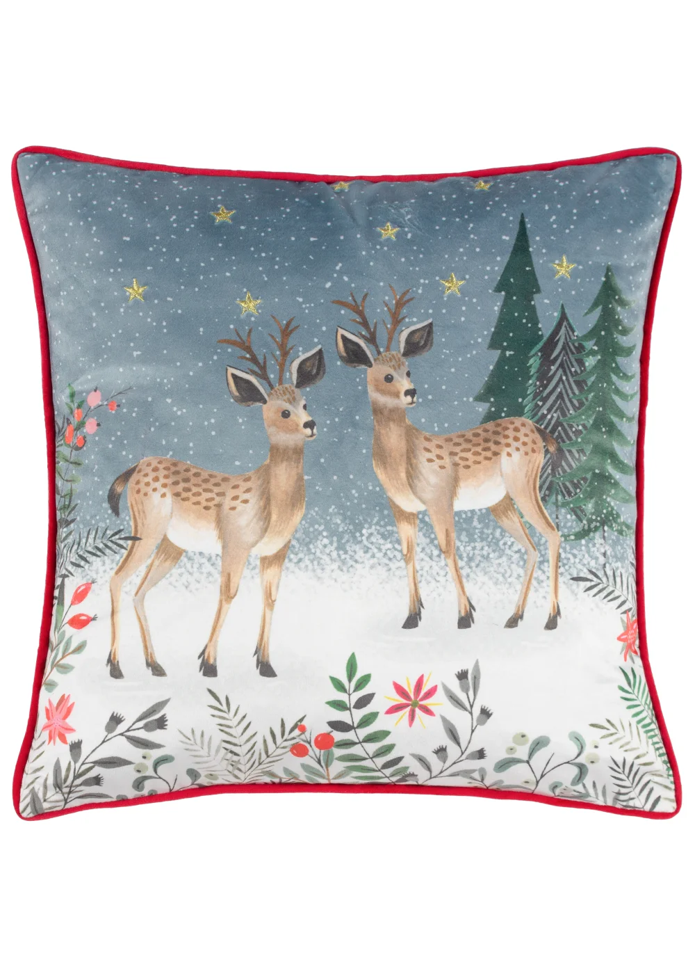 furn. Ditsy Festive Reindeer Filled Cushion (43cm x 43cm x 8cm) - One Size Image 1