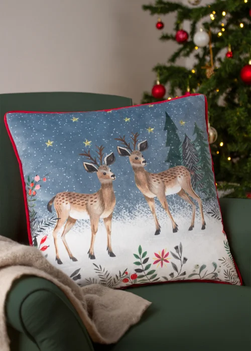 furn. Ditsy Festive Reindeer Filled Cushion (43cm x 43cm x 8cm) - One Size Image 4