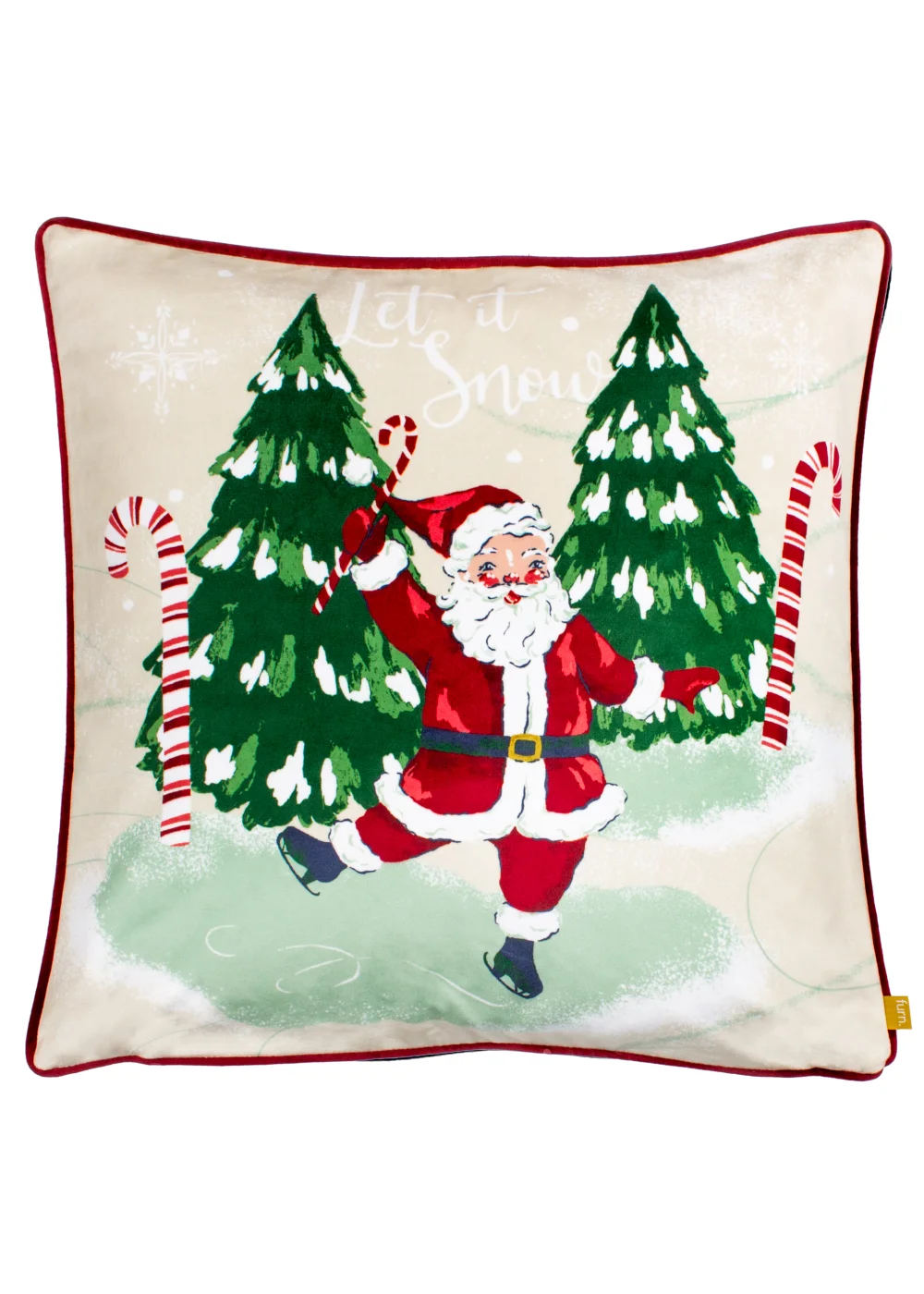 furn. Jolly Santa Festive Filled Cushion (43cm x 43cm x 8cm) - One Size Image 1
