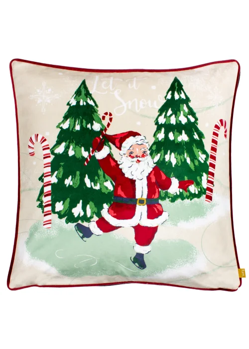 furn. Jolly Santa Festive Filled Cushion (43cm x 43cm x 8cm) - One Size Image 1