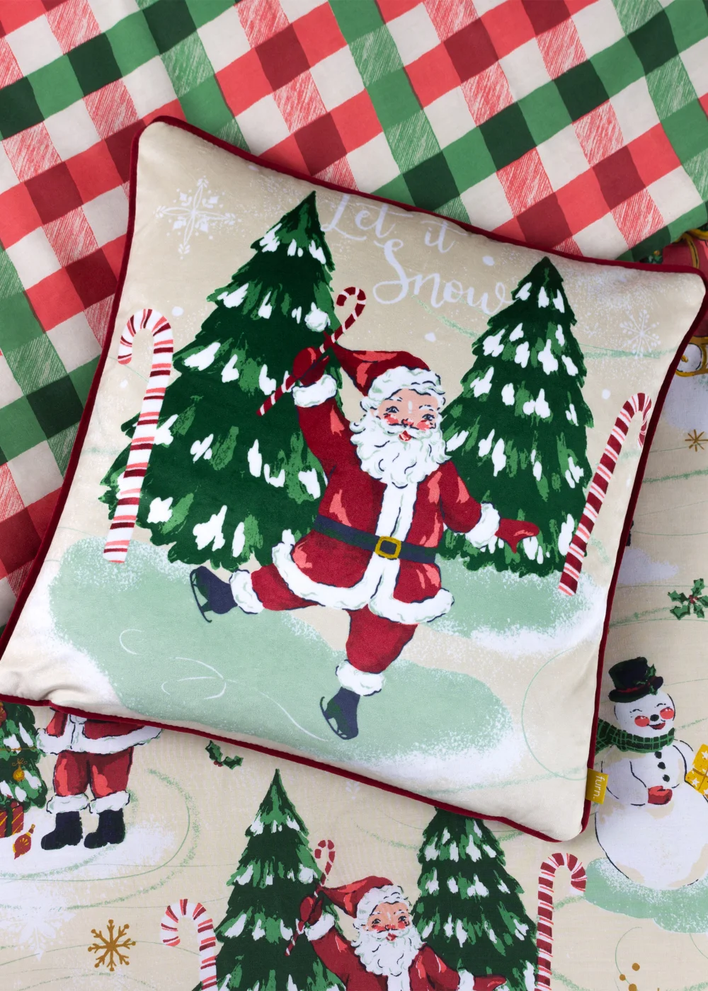 furn. Jolly Santa Festive Filled Cushion (43cm x 43cm x 8cm) - One Size Image 4