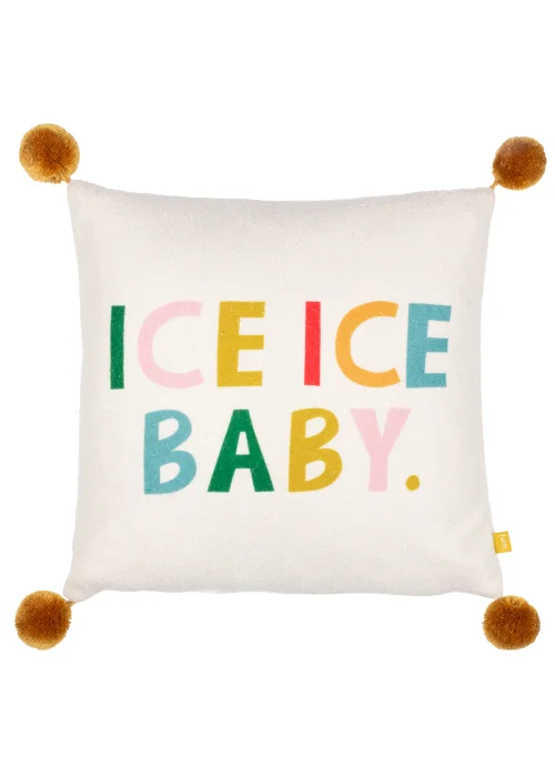 furn. Pom-Poms Ice Ice Baby Filled Cushion (43cm x 43cm x 8cm) - One Size Image 1