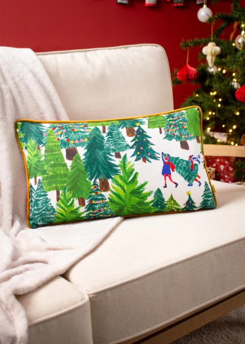 furn. Christmas Together Tree Day Filled Cushion (30cm x 50cm x 8cm) - One Size Image 4