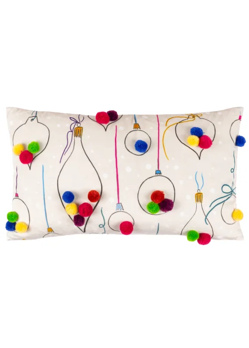 Heya Home Festive-Val Baubles Filled Cushion (30cm x 50cm x 8cm) - One Size Image 1