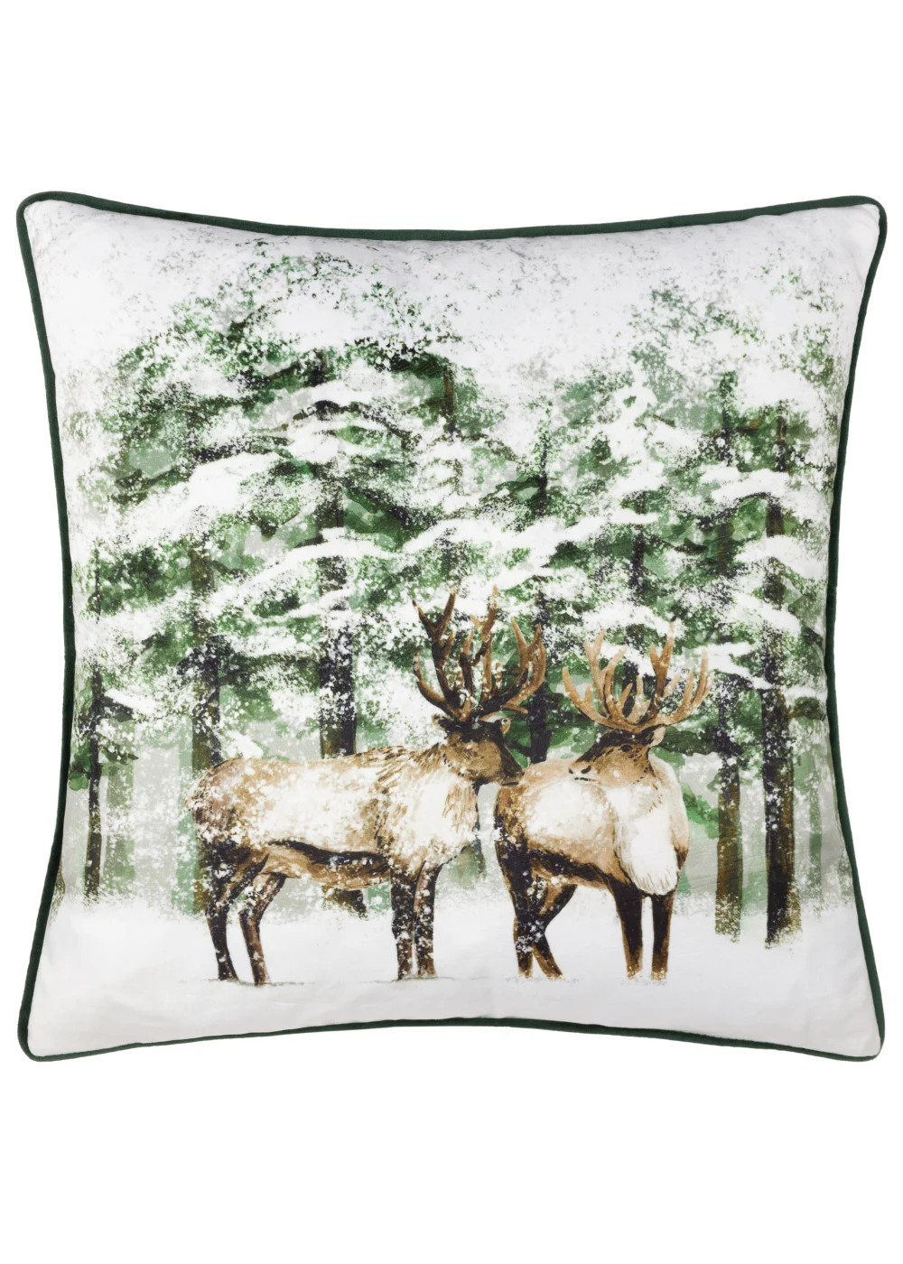 furn. Classic Reindeer Velvet Filled Cushion (43cm x 43cm x 8cm) - One Size Image 1