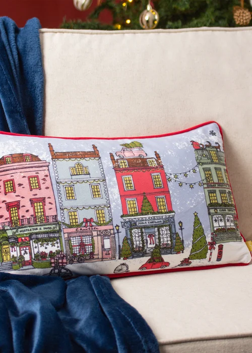 furn. Christmas Spirit Velvet Filled Cushion (30cm x 50cm x 8cm) - One Size Image 1